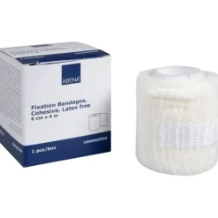 ABENA Fixeringsbinda Självhäftande Vit 6 cm x 4 m