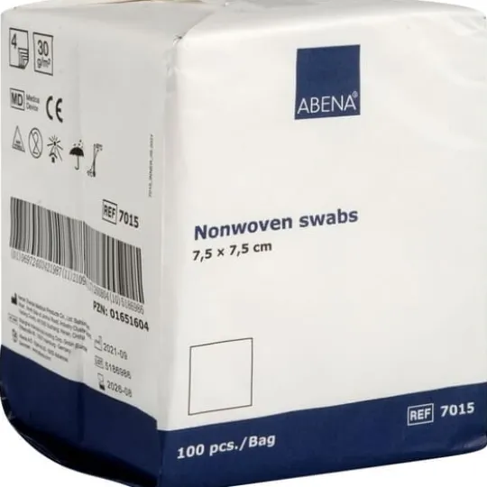 ABENA Kompress Non-woven Vit 7,5 x 7,5 cm 100 st