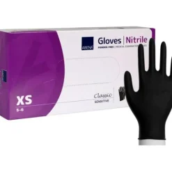 ABENA Nitrilhandske Puderfri Svart XS 100-pack