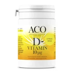 ACO D-vitamin 10 UG Citrussmak 100 tabletter
