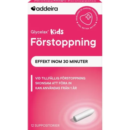 Addeira Glycelax Kids förstoppning 12 st suppositorium