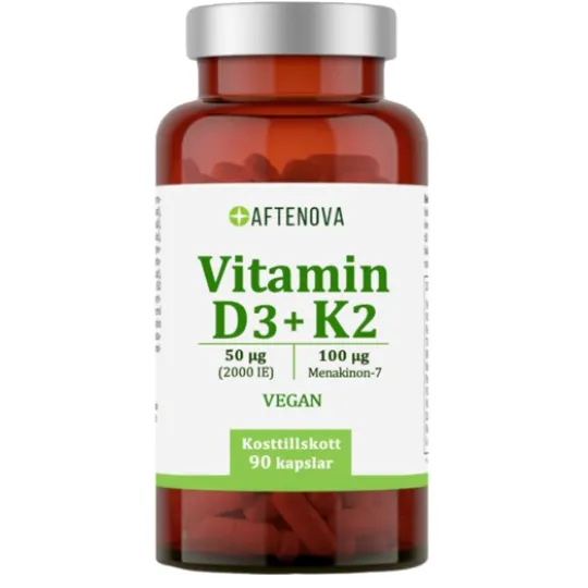 AfteNova Vitamin D3 + K2 90 kapslar