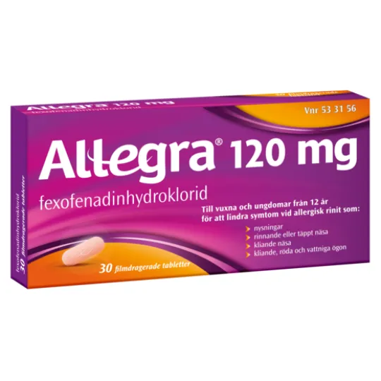 Allegra filmdragerad tablett 120 mg 30 st