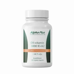 Alpha Plus D3-vitamin 3000 IE + K2 180 kapslar