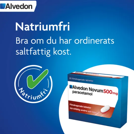 Alvedon Novum, filmdragerad tablett 500 mg, 20 st