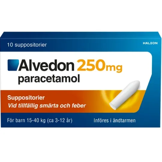 Alvedon Suppositorium 250 mg 10 st (15-40 kg)