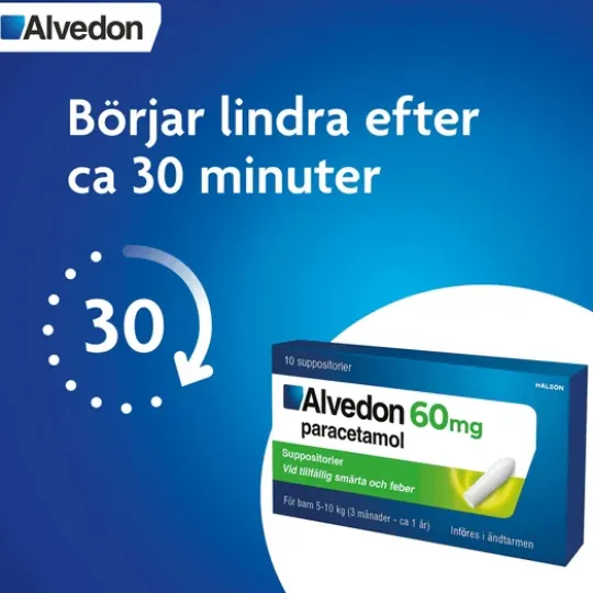 Alvedon Suppositorium 60 mg 10 st (5-10 kg)