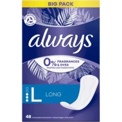 Always Daily Protect Long Trosskydd 0% Doft och Färgämnen 48 st