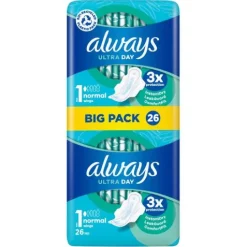 Always Ultra Day Bindor Normal Storlek 1 Med Vingar 26 st