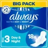 Always Ultra Day & Night Bindor Storlek 3 Med Vingar 18 st