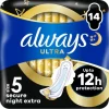 Always Ultra Secure Night Extra S5 Bindor Med Vingar 14 st