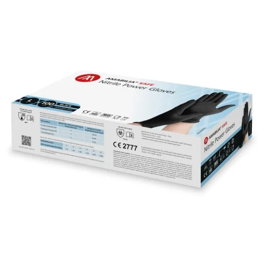 Amabilia Safe Nitrilhandskar Power Glove Svart L 100 st