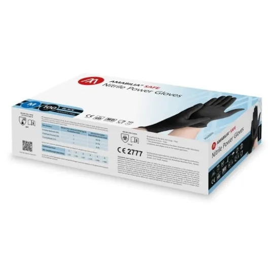 Amabilia Safe Nitrilhandskar Power Glove Svart M 100 st