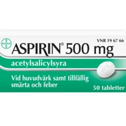 Aspirin, tablett 500 mg 50 st