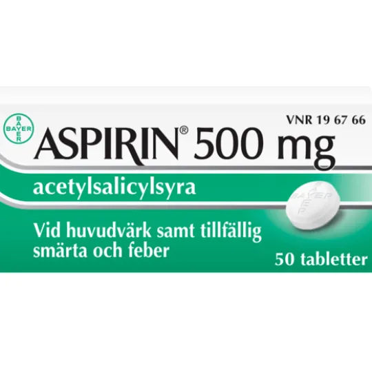Aspirin, tablett 500 mg 50 st