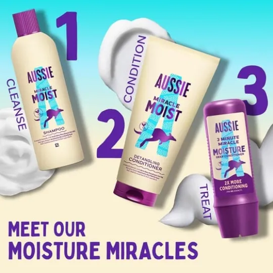 Aussie Miracle Moist Schampo 600 ml