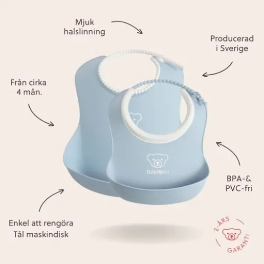 BabyBjörn Haklappsset Blekblå 2-pack