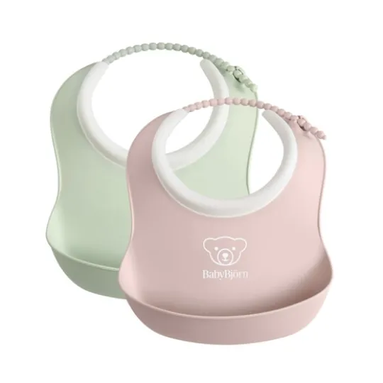 BabyBjörn Liten Haklapp Grön/Rosa 2-pack