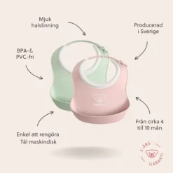 BabyBjörn Liten Haklapp Grön/Rosa 2-pack