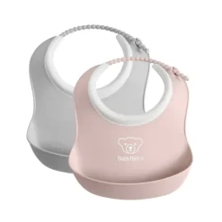 BabyBjörn Liten Haklapp Grå/Rosa 2-pack