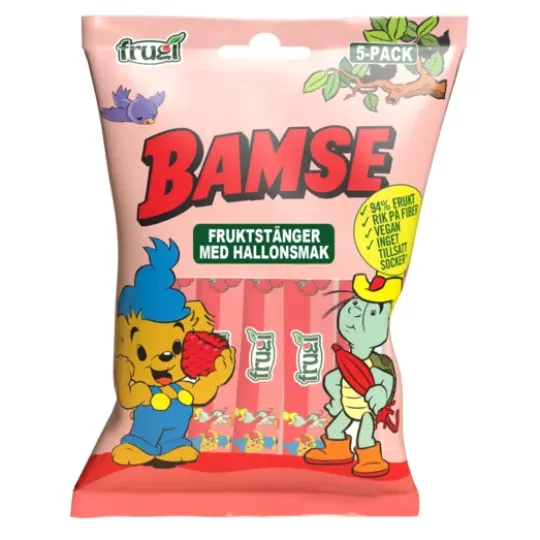 Bamse Fruktstänger med Hallonsmak 15 g