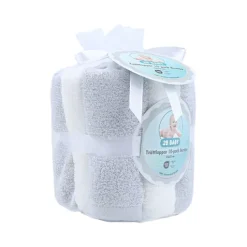 2B Baby Tvättlappar Bambu 10-pack Vit/Grå