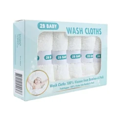 2B Baby Tvättlappar Bambu 6-pack Vit
