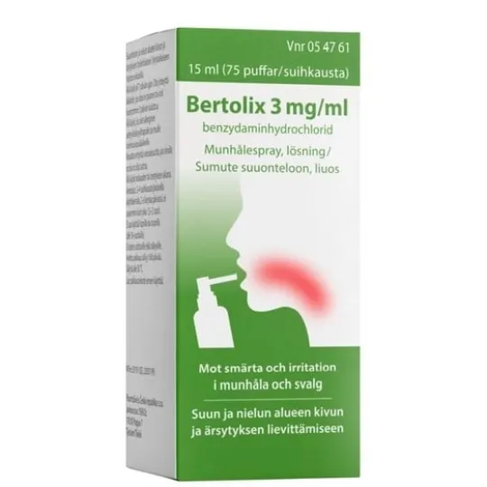 Bertolix munhålespray 3 mg/ml 75 puff(ar)