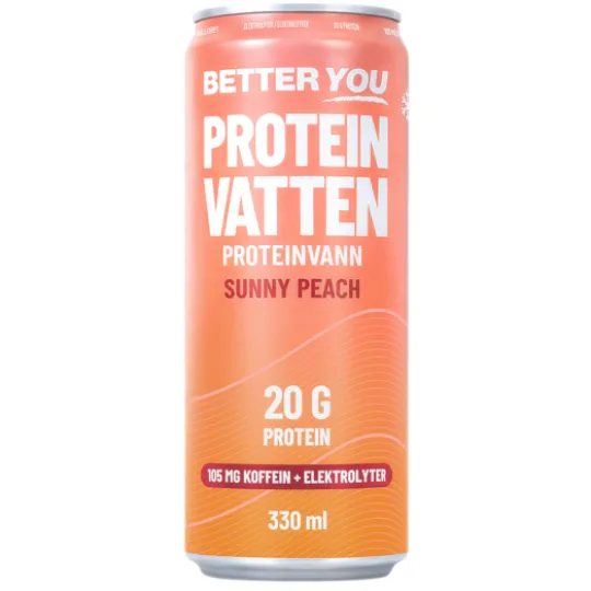 Better You Proteinvatten Sunny Peach Koffein+Elektrolyter 330 ml