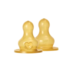 BIBS Baby Bottle Nipple Round Latex Fast Flow 2-pack