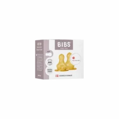 BIBS Baby Bottle Nipple Round Latex Fast Flow 2-pack