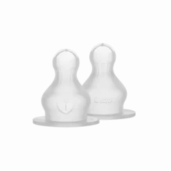 BIBS Baby Bottle Nipple Round Silicone Medium Flow 2-pack