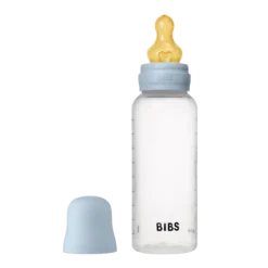BIBS Baby Bottle Round Latex Medium Flow Baby Blue 270 ml