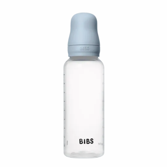 BIBS Baby Bottle Round Latex Medium Flow Baby Blue 270 ml
