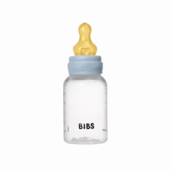 BIBS Baby Bottle Round Latex Slow Flow Baby Blue 150 ml