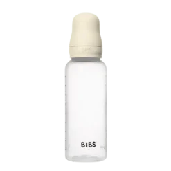 BIBS Baby Bottle Round Silicone Medium Flow Ivory 270 ml 2-pack