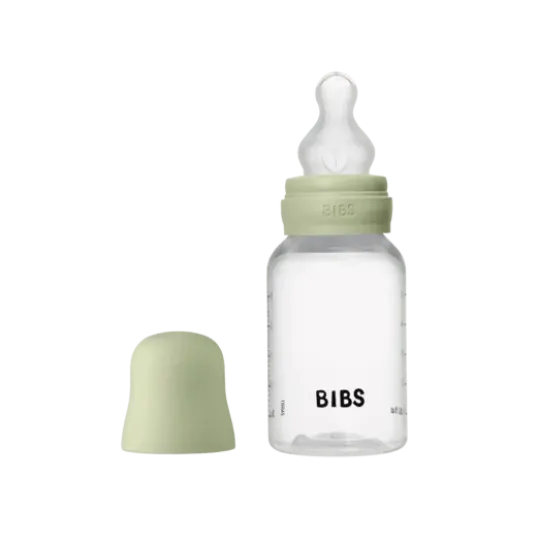 BIBS Baby Bottle Round Silicone Slow Flow Sage 150 ml