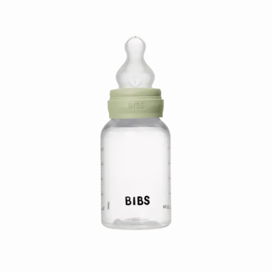 BIBS Baby Bottle Round Silicone Slow Flow Sage 150 ml
