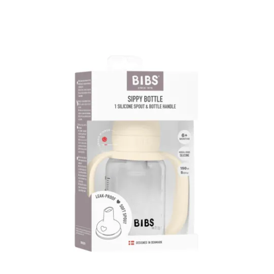 BIBS Baby Sippy Bottle Spout Silicone Ivory 150 ml 1-pack