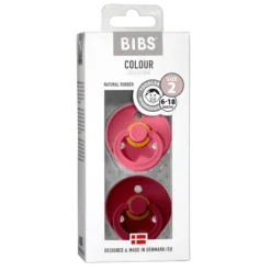 BIBS Colour Latex Size 2 Coral/Ruby 2-pack
