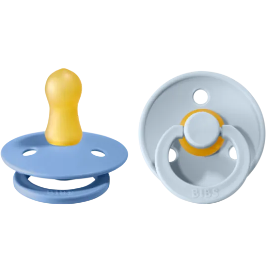 BIBS Colour Latex Size 1 Sky Blue/Baby Blue 2-pack