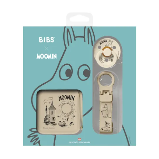 BIBS Moomin Gift Set Soothe & Go Latex Size 2 Vanilla