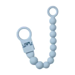 BIBS Pacifier Clip Beaded Baby Blue