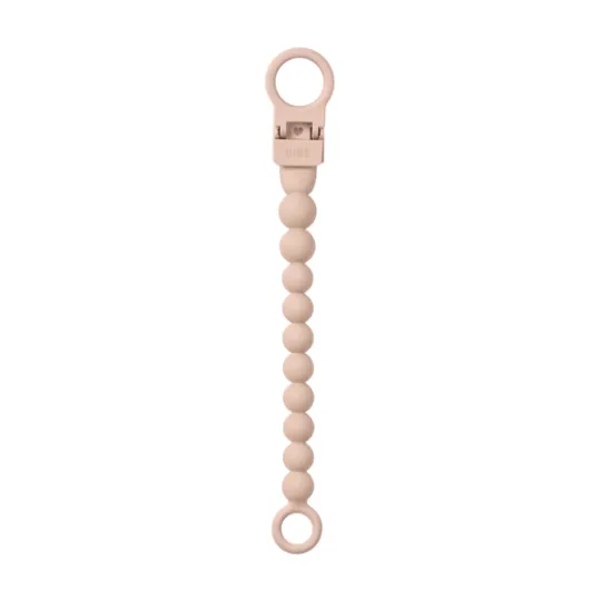 BIBS Pacifier Clip Beaded Blush