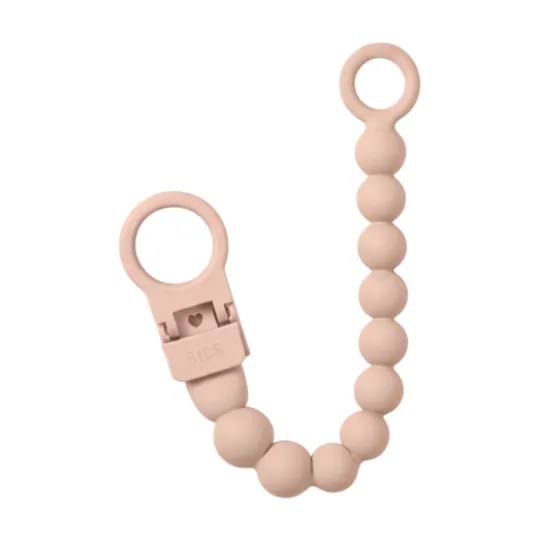 BIBS Pacifier Clip Beaded Blush