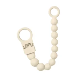 BIBS Pacifier Clip Beaded Ivory