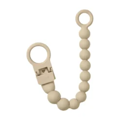 BIBS Pacifier Clip Beaded Vanilla