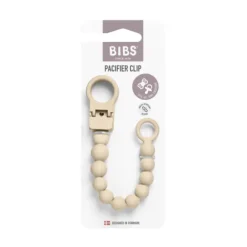 BIBS Pacifier Clip Beaded Vanilla