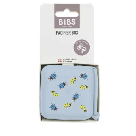 BIBS Studio Pacifier Box Caterpillar Beetle Mix Baby Blue