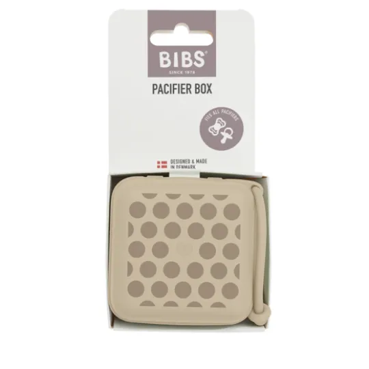 BIBS Studio Pacifier Box Polka Mega Vanilla Dark Oak